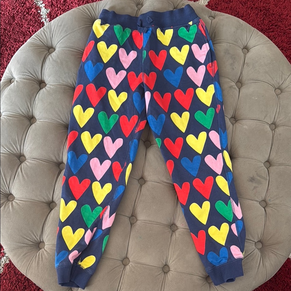 Colorful Heart Pattern Kids Joggers